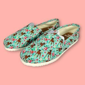 New Groove Bags Floral Rhodesian Ridgeback Slip On Shoes Women's Size 6.5